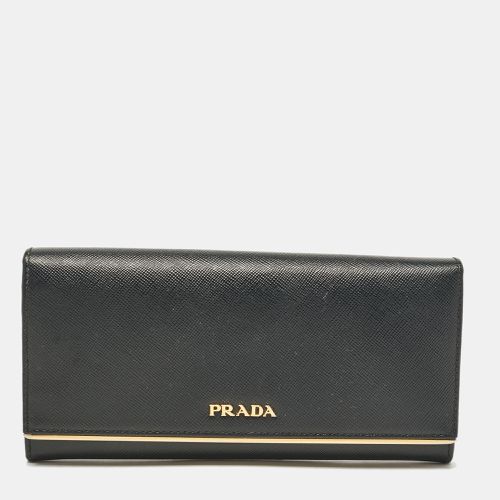 Saffiano Leather Metal Bar Continental Wallet - Prada - Modalova