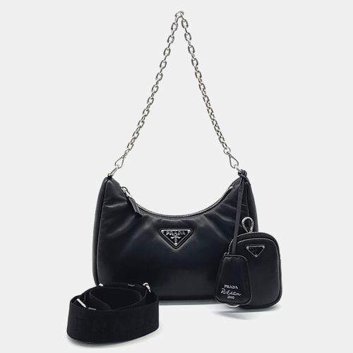 Leather Soft Padded Nappa Chain Strap Hobo Bag - Prada - Modalova