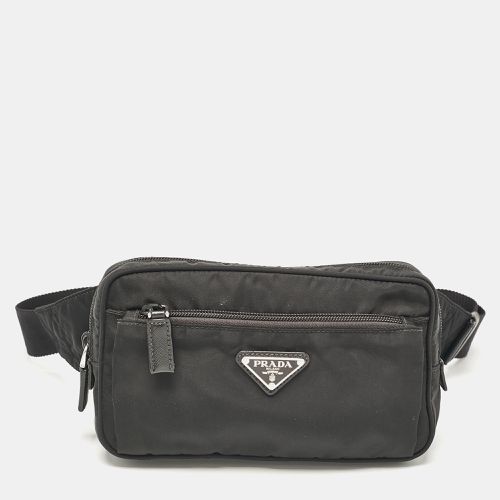 Nylon Triangle Logo Front Pocket Belt Bag - Prada - Modalova