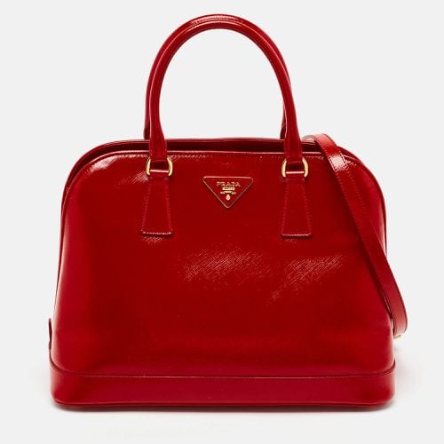 Saffiano Lux Patent Leather Medium Promenade Satchel - Prada - Modalova