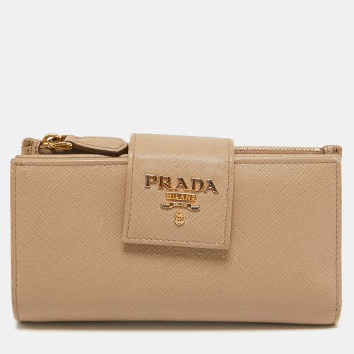 Saffiano Metal Leather Flap French Wallet - Prada - Modalova