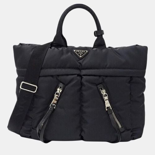 Quilted Nylon Tessuto Bomber Tote Handbag - Prada - Modalova