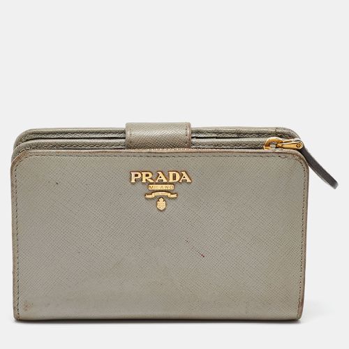 Saffiano Leather Flap French Wallet - Prada - Modalova