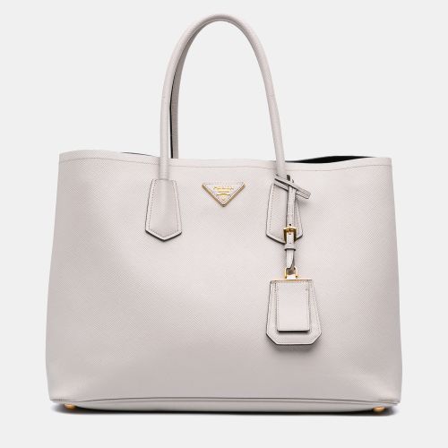Large Saffiano Cuir Double Satchel - Prada - Modalova