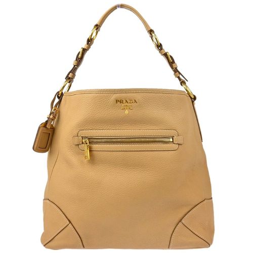 Prada Beige Leather Shoulder Bag - Prada - Modalova