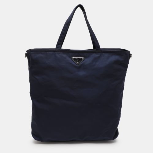 Prada Navy Blue Nylon Top Zip Tote - Prada - Modalova