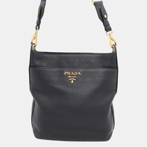 Leather Logo Shoulder Bag - Prada - Modalova