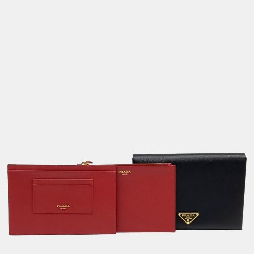 Red Leather Saffiano Document Clutch bag - Prada - Modalova