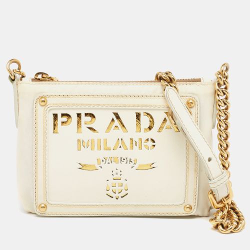 Off /Gold Nylon and Leather Oro Chain Crossbody Bag - Prada - Modalova