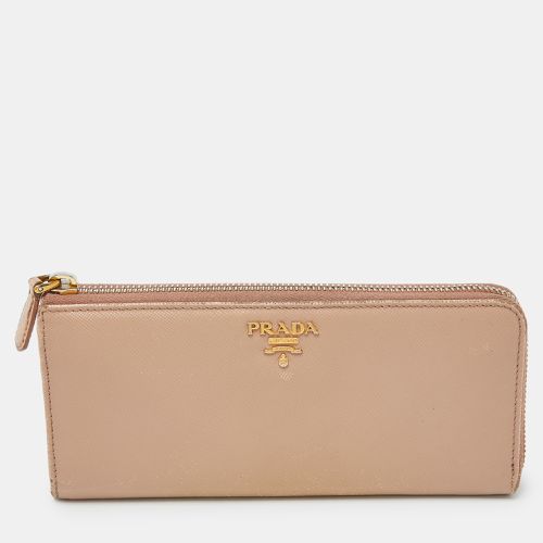 Saffiano Leather Zip Around Continental Wallet - Prada - Modalova