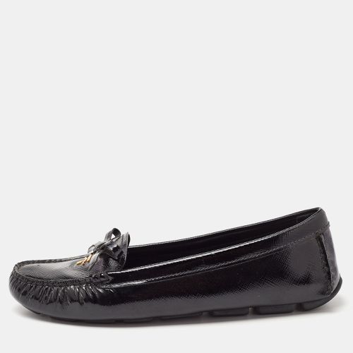 Patent Leather Logo Bow Loafers Size 37 - Prada - Modalova