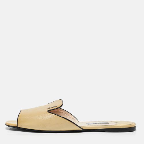 Saffiano Leather Flat Slides Size 41 - Prada - Modalova