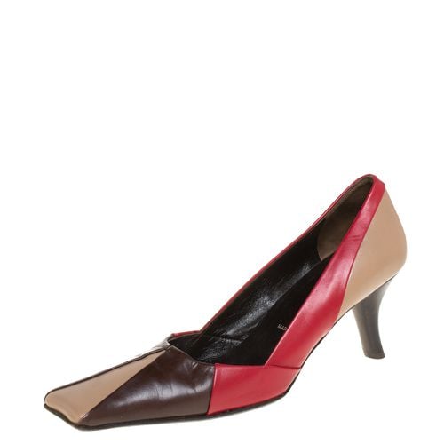 Tricolor Leather Square Toe Pumps Size 36.5 - Prada - Modalova