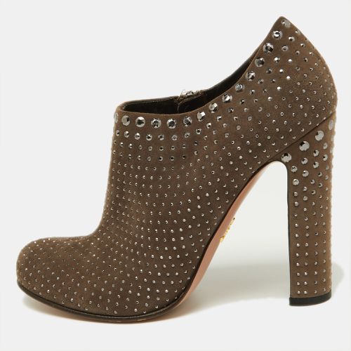 Studded Suede Ankle Booties Size 38 - Prada - Modalova