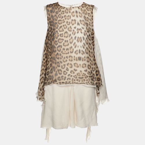 Beige Leopard Print Silk Top S - Roberto Cavalli - Modalova