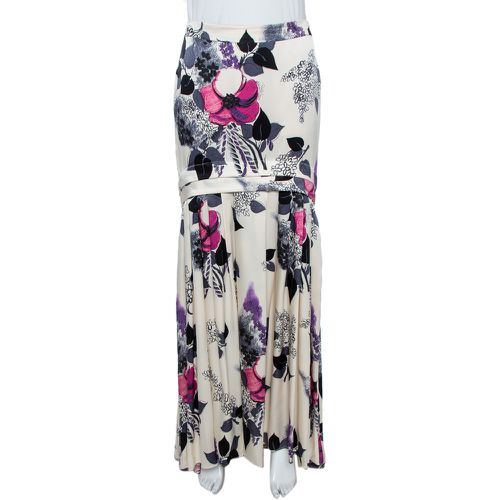 Floral Print Silk Satin Maxi Skirt S - Roberto Cavalli - Modalova