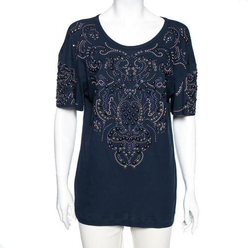 Cotton Beaded and Embroidered Front Top M - Roberto Cavalli - Modalova