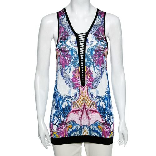 Printed Jersey Cutout Detail tank top M - Roberto Cavalli - Modalova