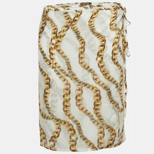 Chain Print Silk Wrap Mini Skirt M - Roberto Cavalli - Modalova