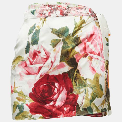 Floral Print Satin Mini Wrap Skirt M - Roberto Cavalli - Modalova