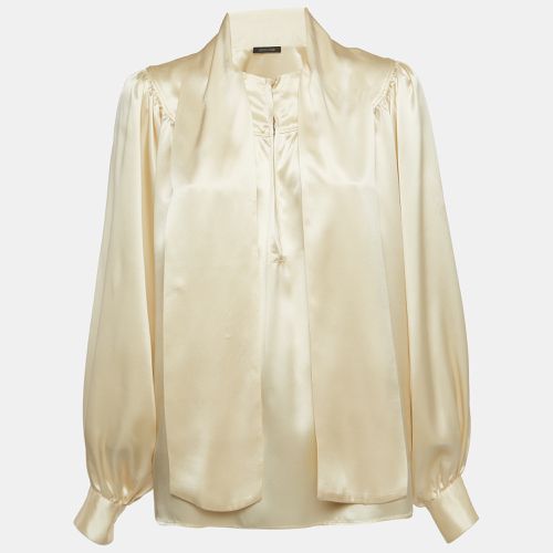 Satin Silk Tie-Up Collar Blouse S - Roberto Cavalli - Modalova