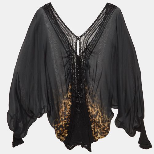 Animal Print Long Sleeve Silk Blouse S - Roberto Cavalli - Modalova