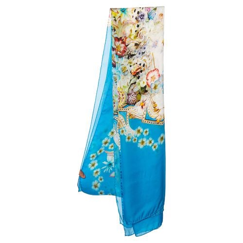 Floral Printed Silk Stole - Roberto Cavalli - Modalova