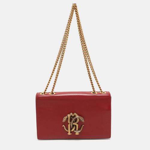 Leather RC Monogram Flap Chain Bag - Roberto Cavalli - Modalova