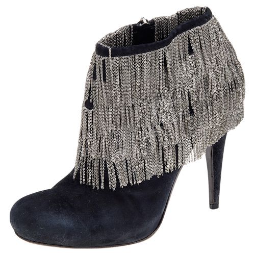 Suede Chain Booties Size 40 - Roberto Cavalli - Modalova