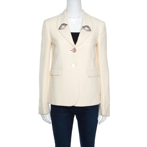 Embellished Eye Motif Detail Two Button Blazer M - Rochas - Modalova