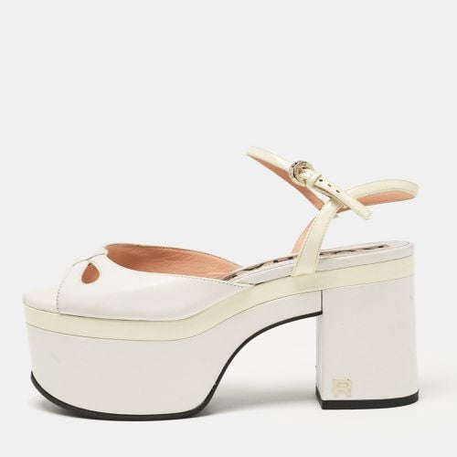 Leather Cutout Platform Ankle Strap Sandals Size 38 - Rochas - Modalova