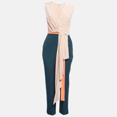 Blue Crepe Waist Tie Detail Jumpsuit S - Roksanda Ilincic - Modalova