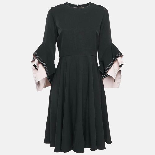 Black Crepe Bell Sleeve Flared Midi Dress M - Roksanda Ilincic - Modalova