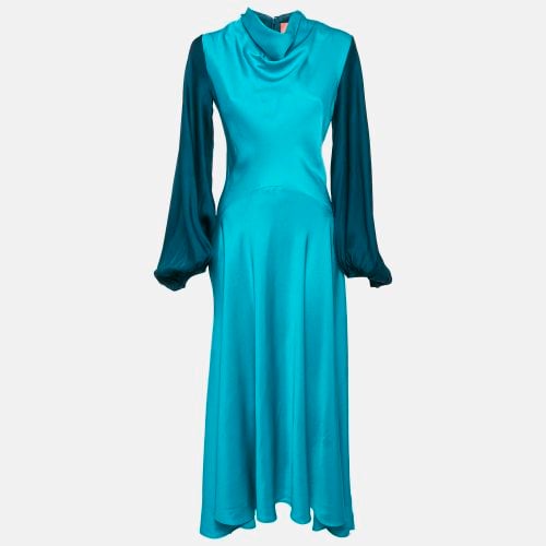 Jigsaw Satin Cowl Neck Color-Block Asymmetric Long Dress S - Roksanda Ilincic - Modalova