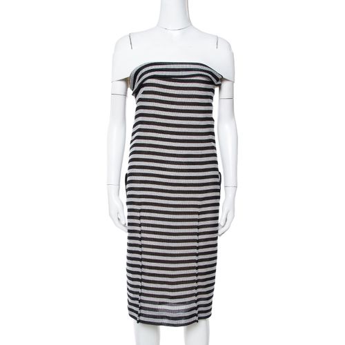 Monochrome Striped Cotton Basketweave Layan Dress M - Roland Mouret - Modalova