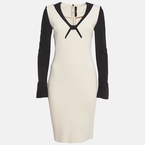 Cream/Black Wool Blend Long Sleeve Mini Dress M - Roland Mouret - Modalova