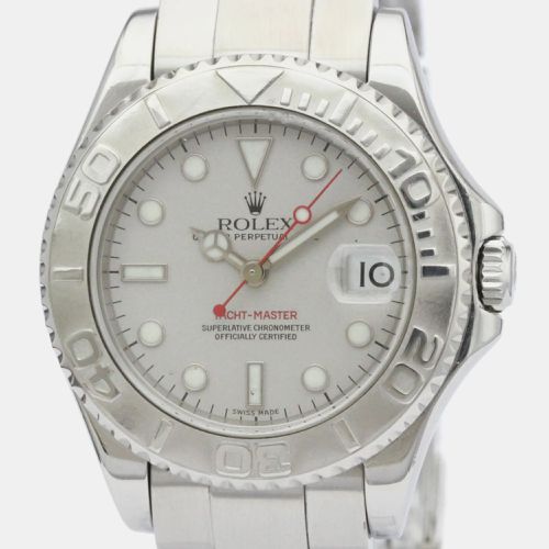 Platinum Stainless Steel Yacht-Master 168622 Automatic Women's Wristwatch 35 mm - Rolex - Modalova