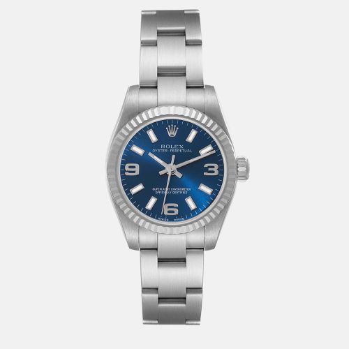 Oyster Perpetual Dial Steel White Gold Ladies Watch 176234 - Rolex - Modalova