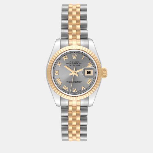 Datejust Steel Yellow Gold Slate Dial Ladies Watch 26 mm - Rolex - Modalova