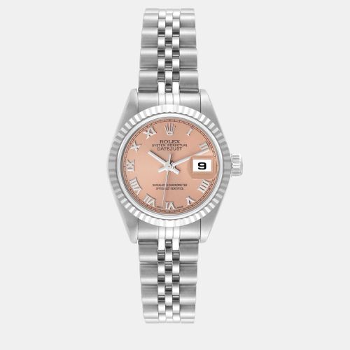 Datejust Salmon Dial Steel White Gold Ladies Watch 26 mm - Rolex - Modalova