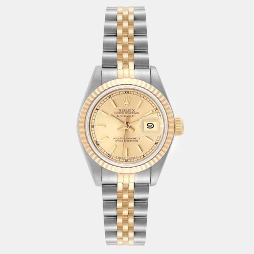 Datejust Champagne Dial Steel Yellow Ladies Watch 26 mm - Rolex - Modalova