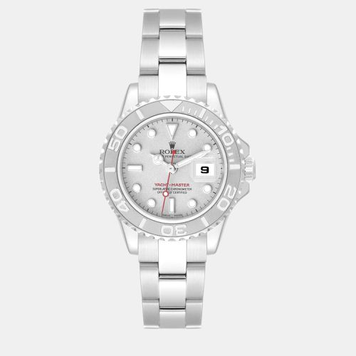 Yachtmaster Steel Platinum Dial Bezel Ladies Watch 29 mm - Rolex - Modalova