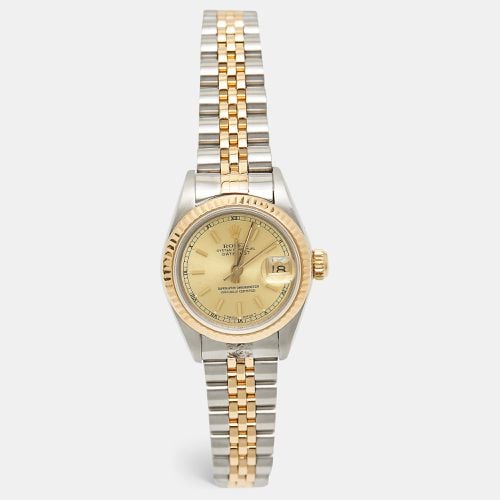 Champagne 18K Yellow Stainless Steel Datejust 69173 Women's Wristwatch 26 mm - Rolex - Modalova