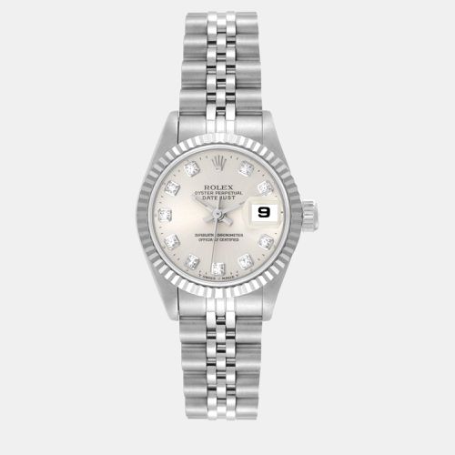 Datejust Steel White Gold Diamond Dial Ladies Watch 69174 - Rolex - Modalova