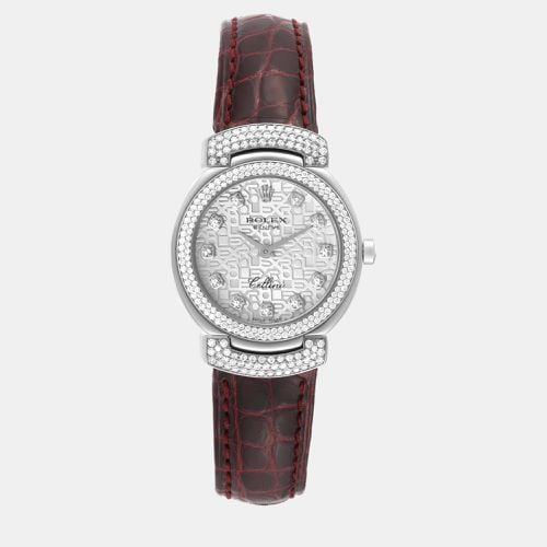 Cellini Cellissima White Gold Anniversary Diamond Dial Ladies Watch 6673 - Rolex - Modalova