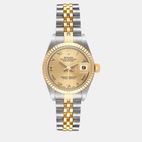 Datejust Steel Yellow Champagne Dial Ladies Watch 79173 - Rolex - Modalova