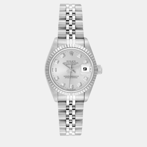 Datejust Steel White Gold Diamond Dial Ladies Watch 69174 - Rolex - Modalova