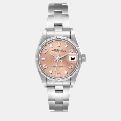 Date Salmon Dial Oyster Bracelet Steel Ladies Watch 26 mm - Rolex - Modalova