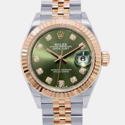 Diamond 18k Rose Gold Stainless Steel Datejust 279171 Automatic Women's Wristwatch 28 mm - Rolex - Modalova