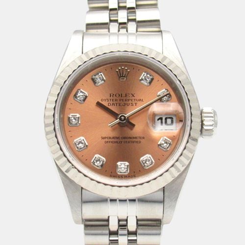 K White Gold Stainless Steel Datejust 10P Diamond U-number Wristwatch - Rolex - Modalova